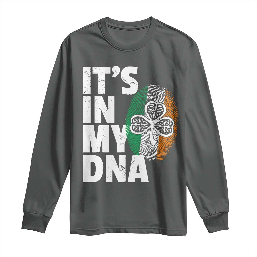 Funny Irish It's In My DNA Long Sleeve Shirt Ireland Fingerprint Flag