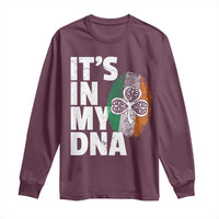 Funny Irish It's In My DNA Long Sleeve Shirt Ireland Fingerprint Flag