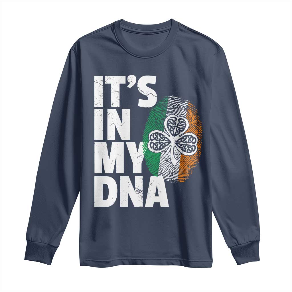 Funny Irish It's In My DNA Long Sleeve Shirt Ireland Fingerprint Flag
