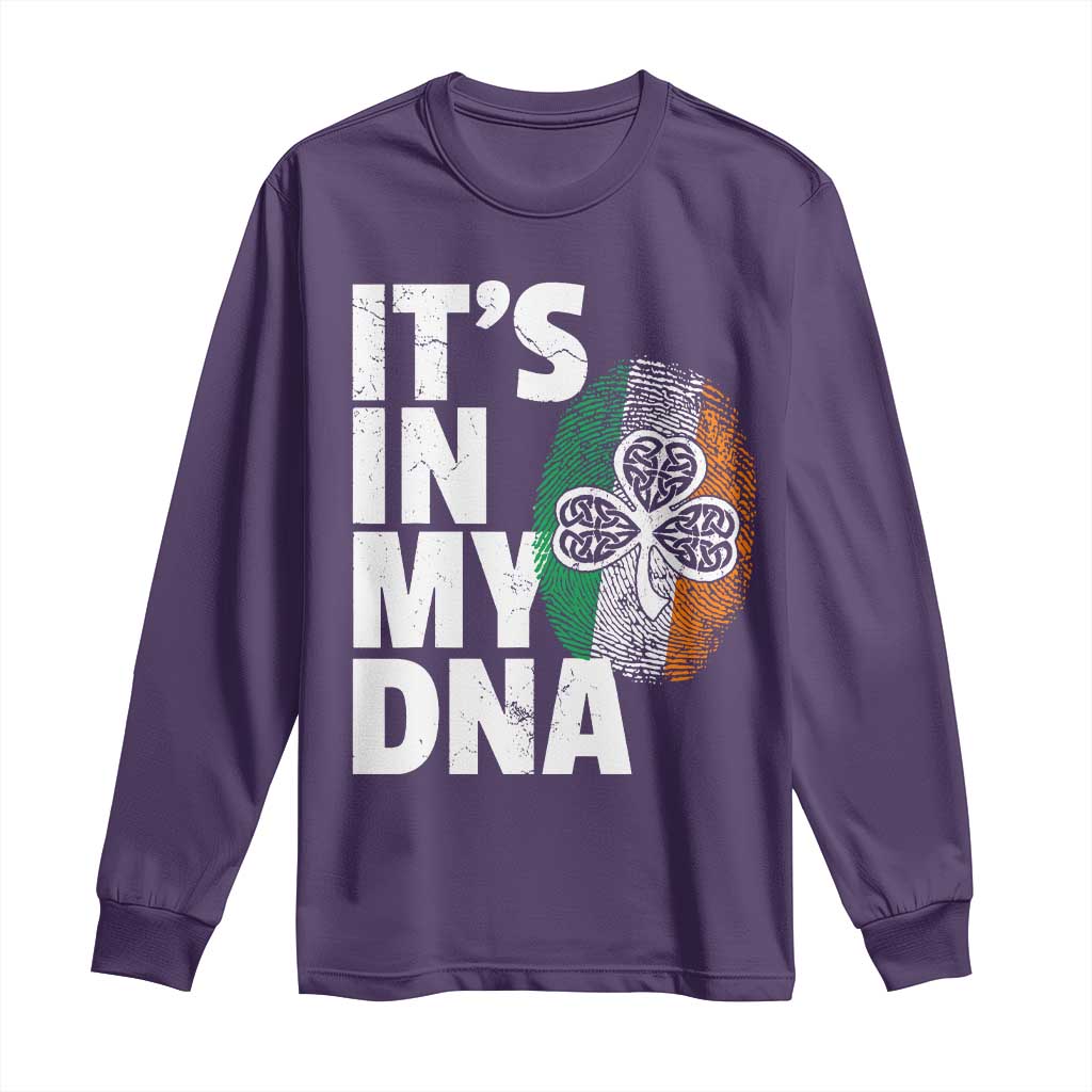 Funny Irish It's In My DNA Long Sleeve Shirt Ireland Fingerprint Flag