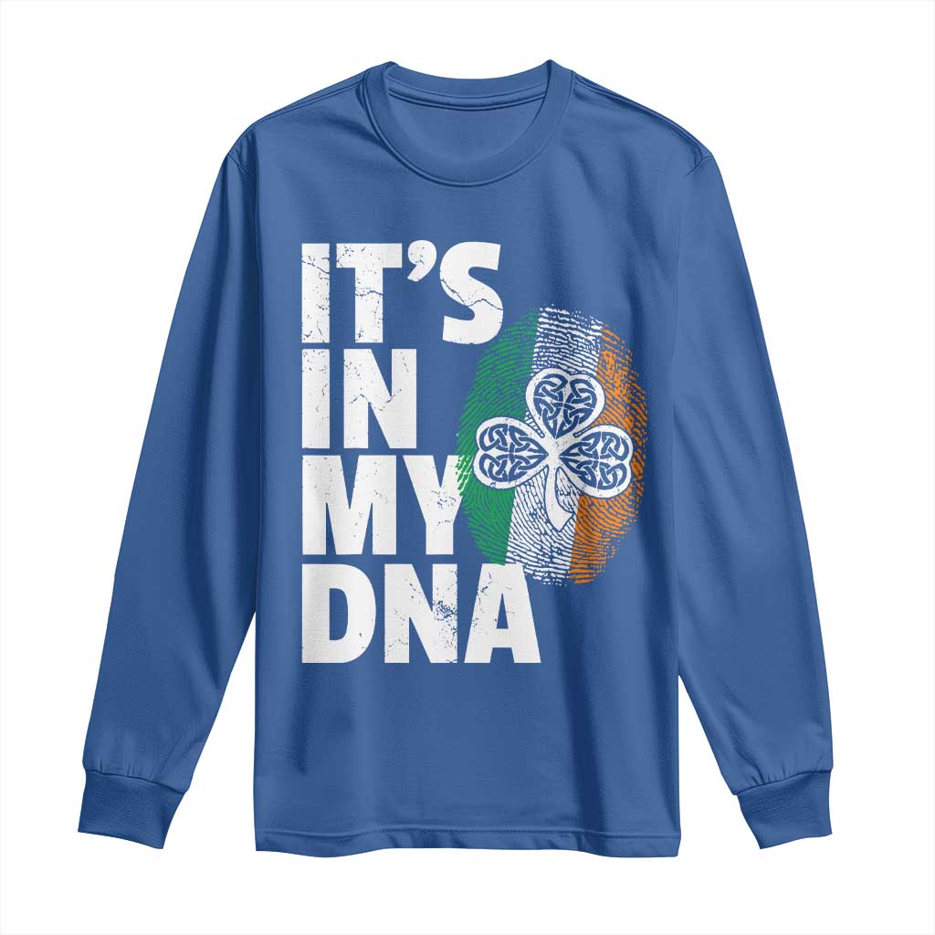 Funny Irish It's In My DNA Long Sleeve Shirt Ireland Fingerprint Flag