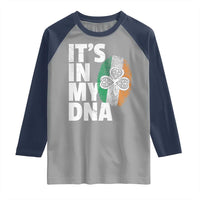 Funny Irish It's In My DNA Raglan Shirt Ireland Fingerprint Flag