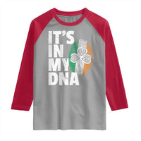 Funny Irish It's In My DNA Raglan Shirt Ireland Fingerprint Flag