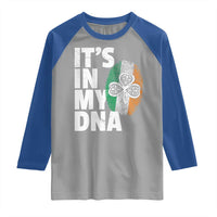 Funny Irish It's In My DNA Raglan Shirt Ireland Fingerprint Flag