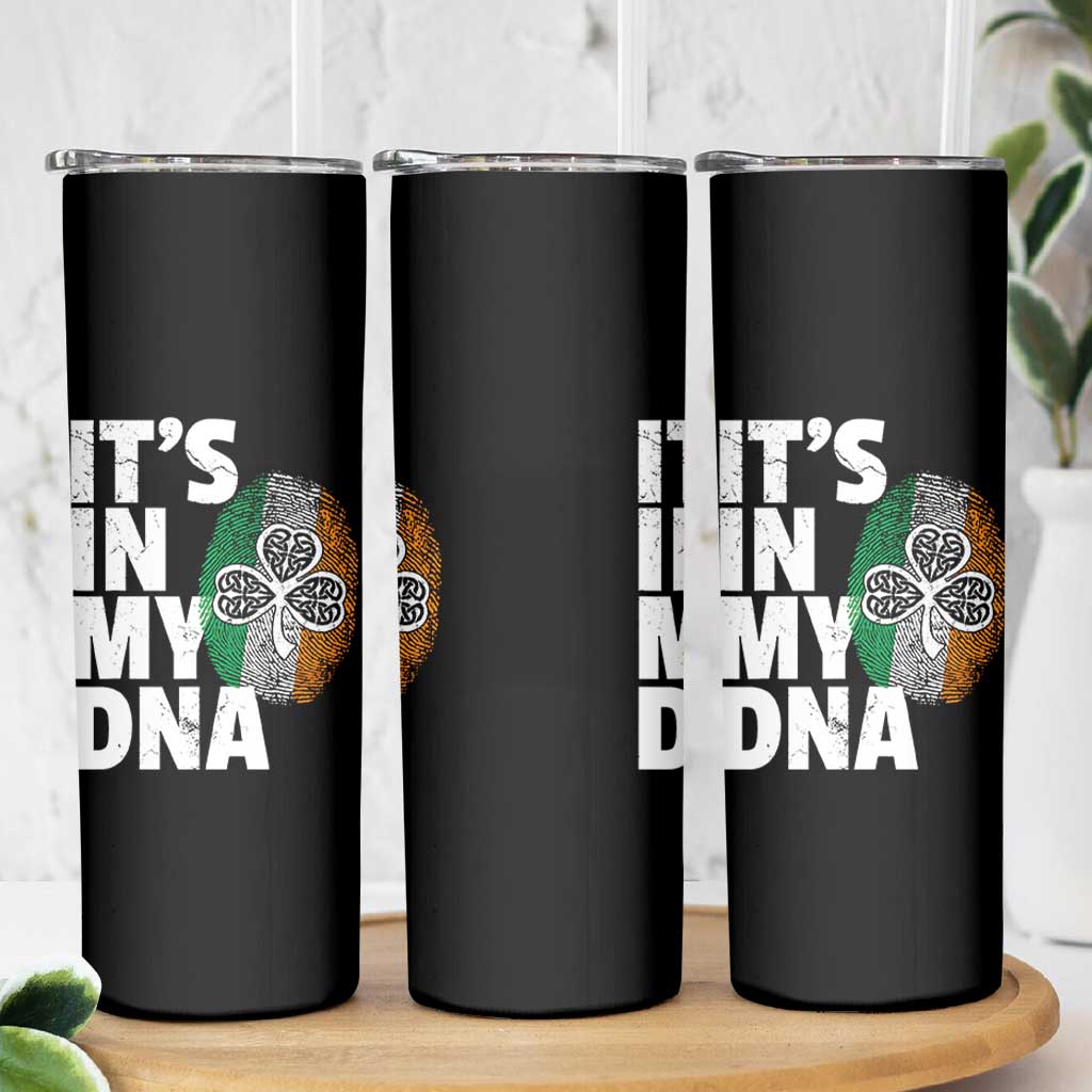 Funny Irish It's In My DNA Skinny Tumbler Ireland Fingerprint Flag