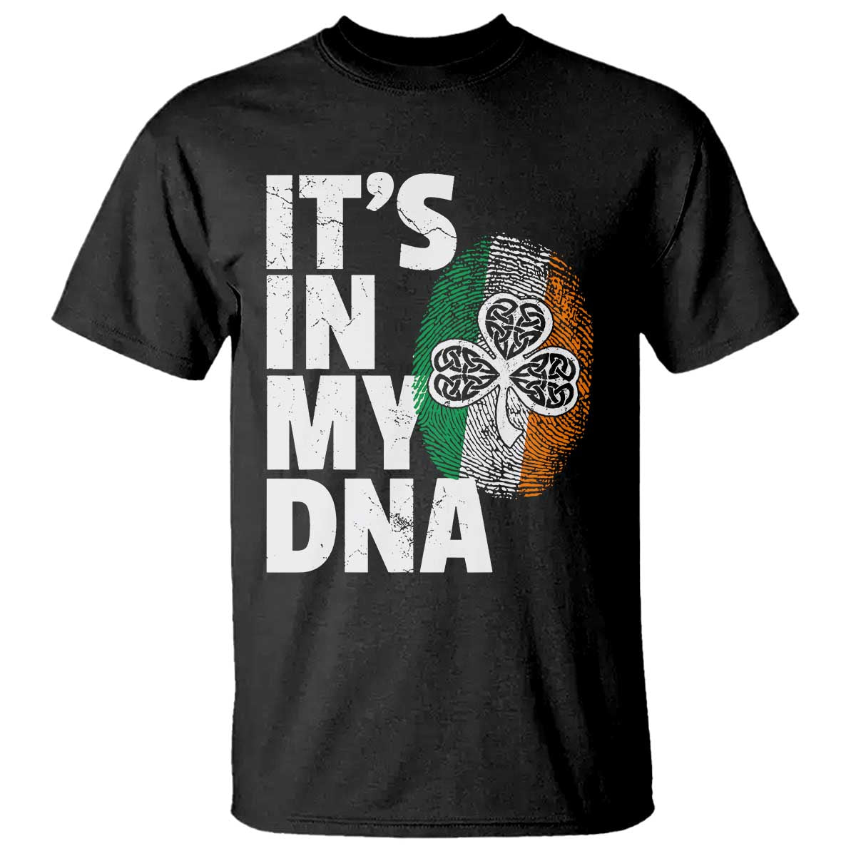 Funny Irish It's In My DNA T Shirt Ireland Fingerprint Flag