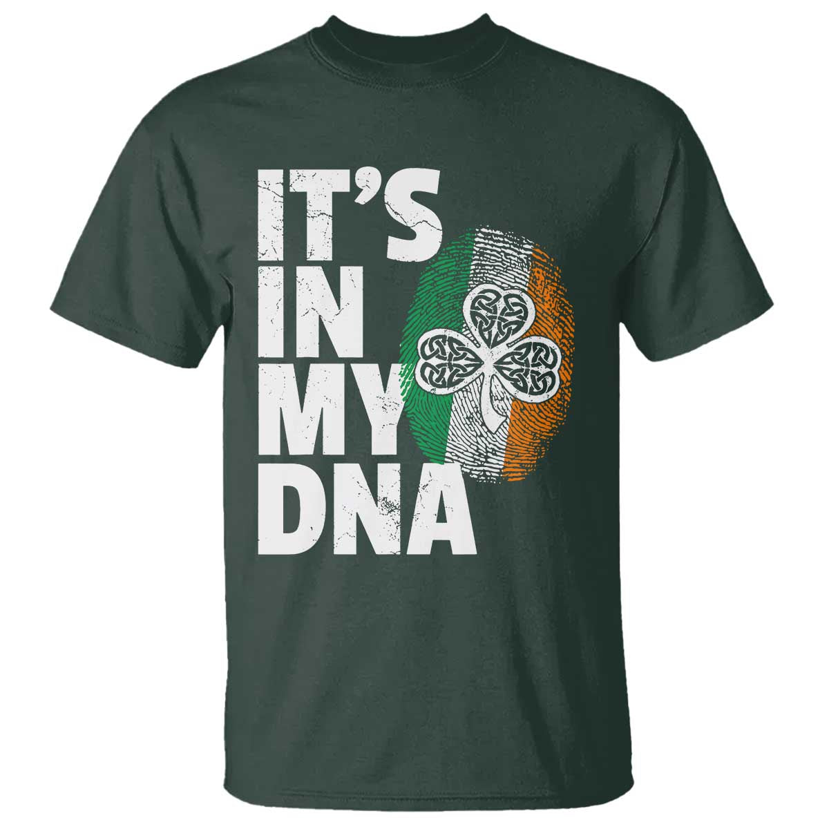Funny Irish It's In My DNA T Shirt Ireland Fingerprint Flag