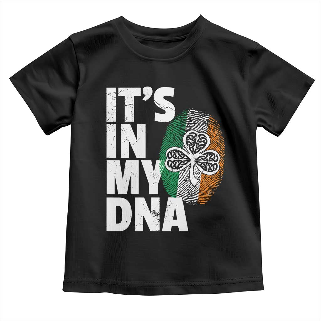 Funny Irish It's In My DNA Toddler T Shirt Ireland Fingerprint Flag