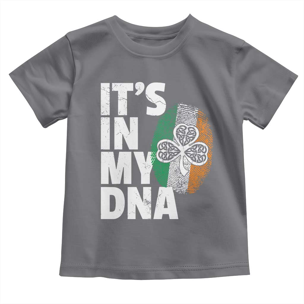 Funny Irish It's In My DNA Toddler T Shirt Ireland Fingerprint Flag