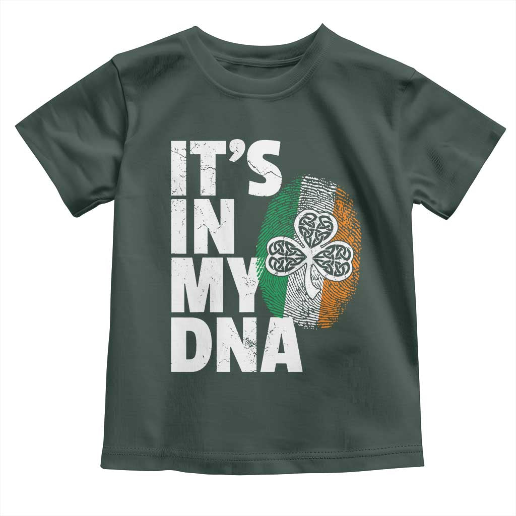 Funny Irish It's In My DNA Toddler T Shirt Ireland Fingerprint Flag