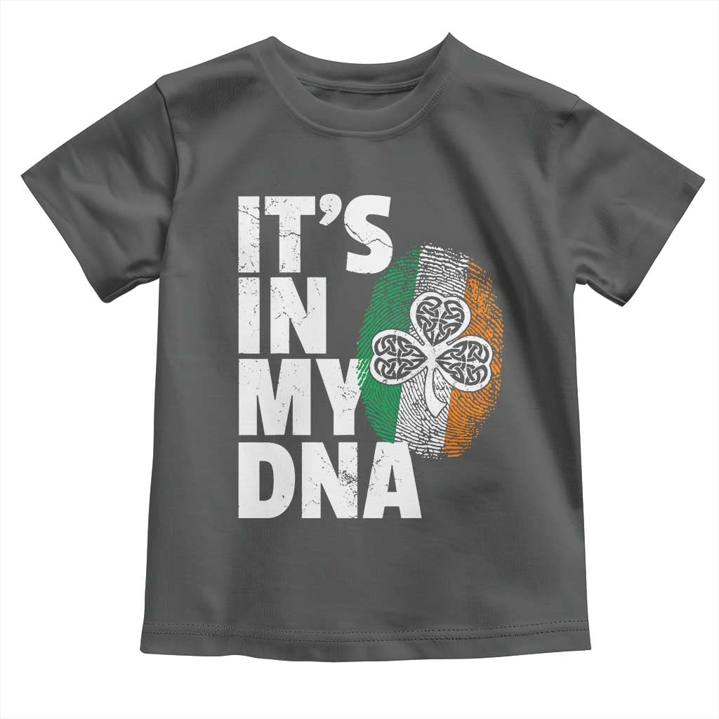 Funny Irish It's In My DNA Toddler T Shirt Ireland Fingerprint Flag