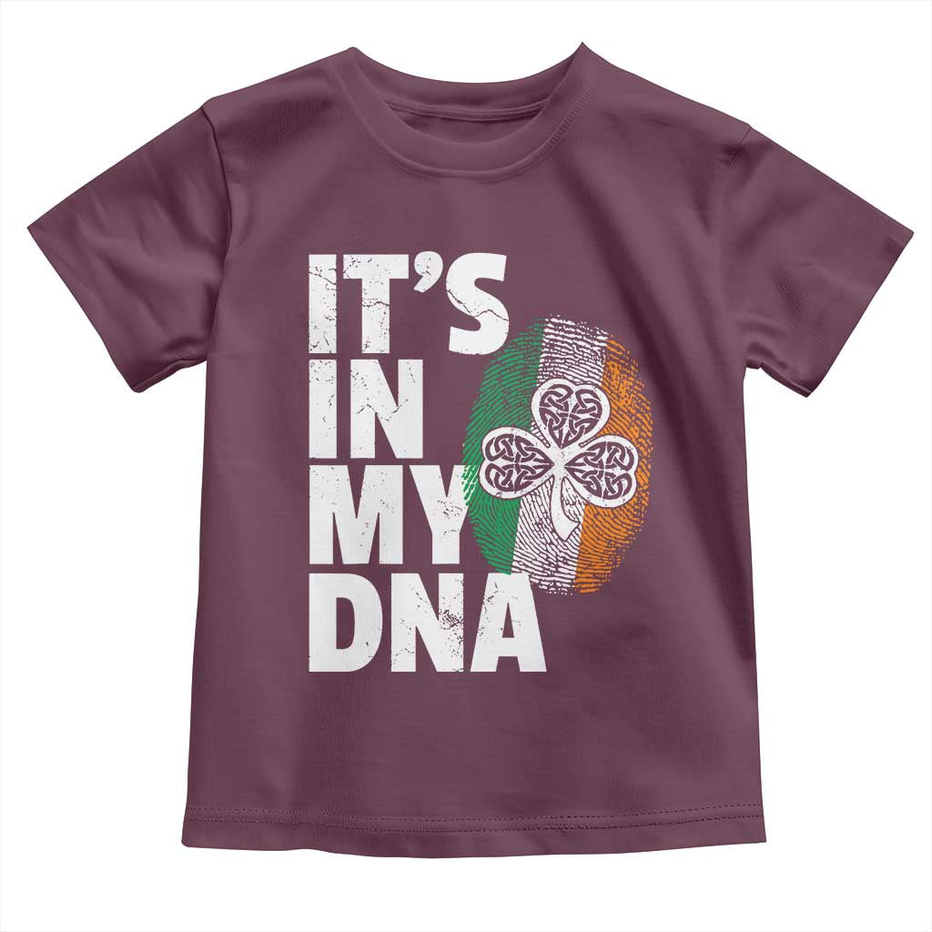 Funny Irish It's In My DNA Toddler T Shirt Ireland Fingerprint Flag