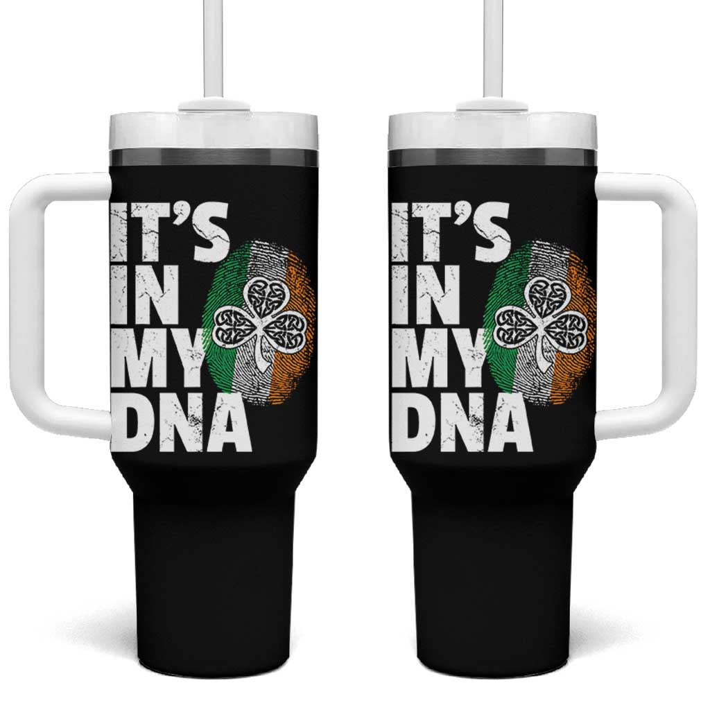 Funny Irish It's In My DNA Tumbler With Handle Ireland Fingerprint Flag