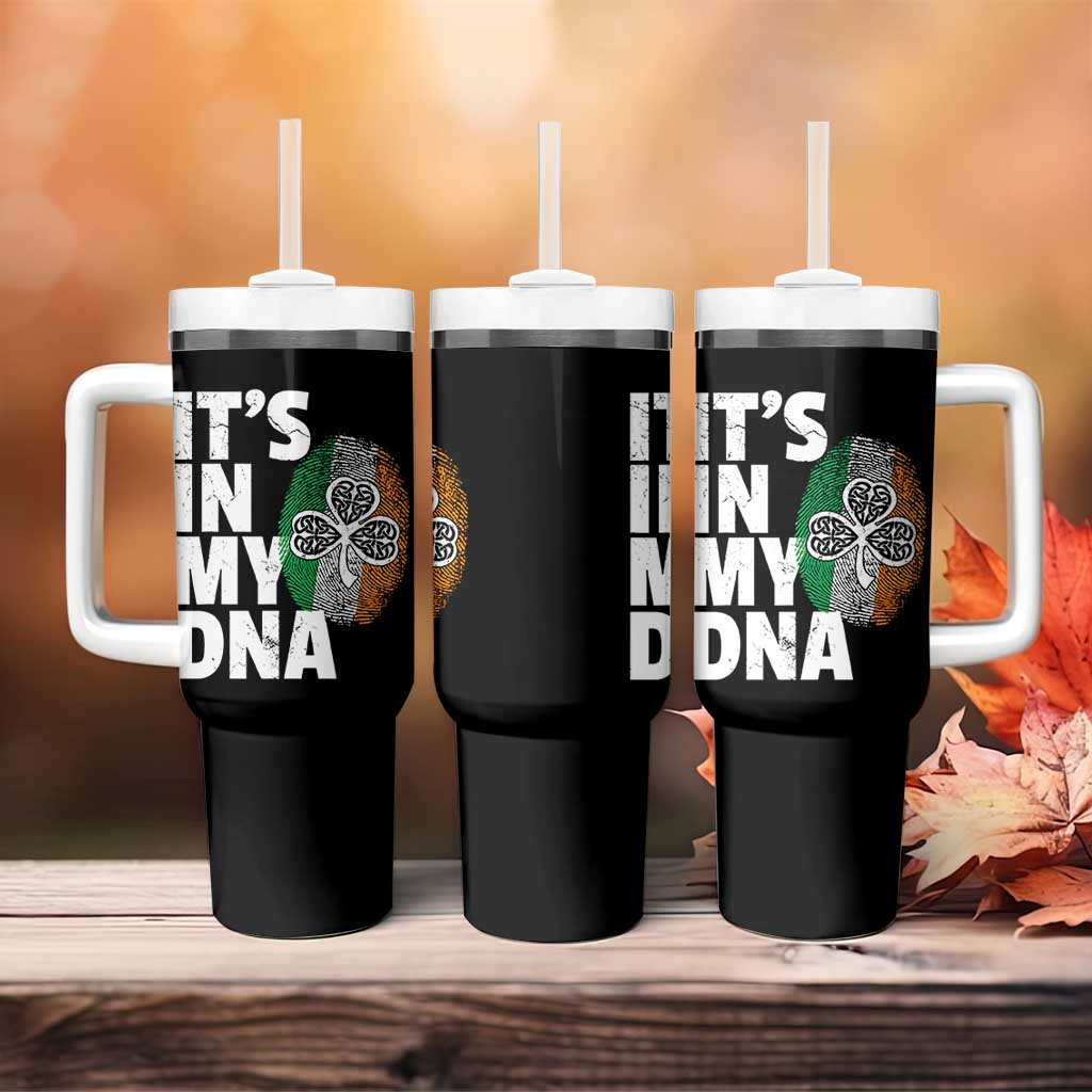 Funny Irish It's In My DNA Tumbler With Handle Ireland Fingerprint Flag