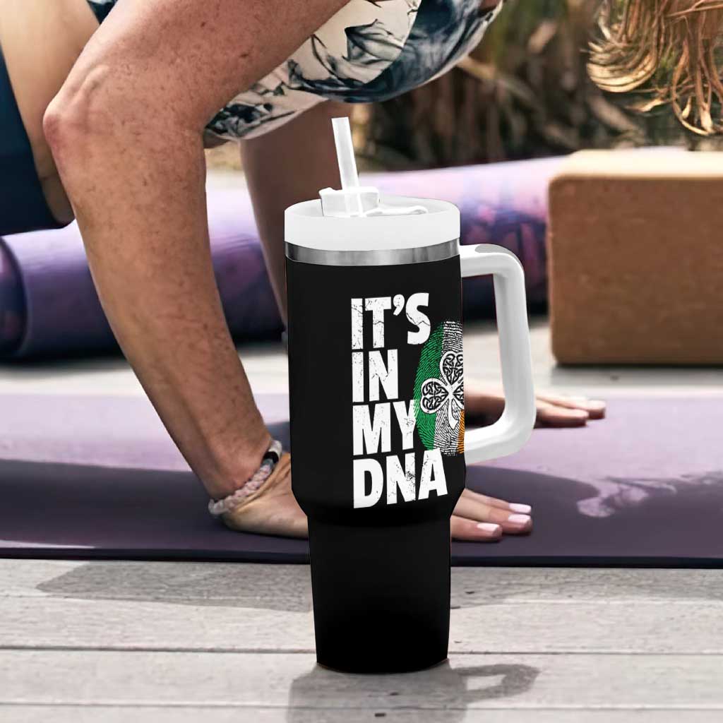 Funny Irish It's In My DNA Tumbler With Handle Ireland Fingerprint Flag
