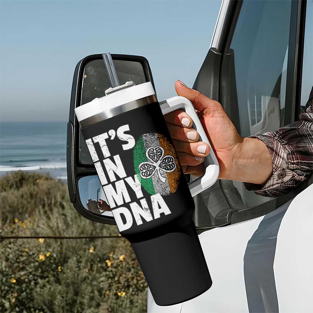 Funny Irish It's In My DNA Tumbler With Handle Ireland Fingerprint Flag