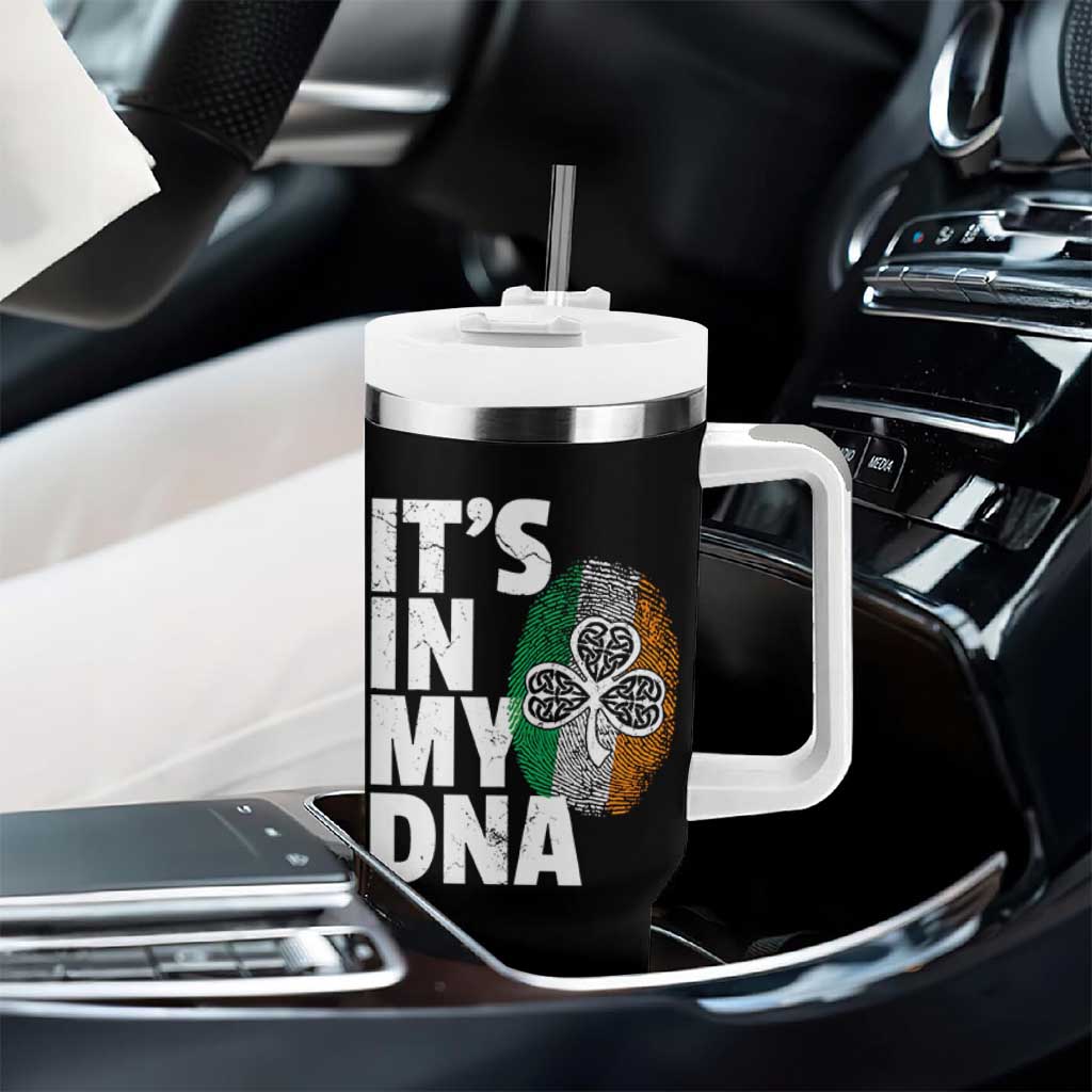 Funny Irish It's In My DNA Tumbler With Handle Ireland Fingerprint Flag