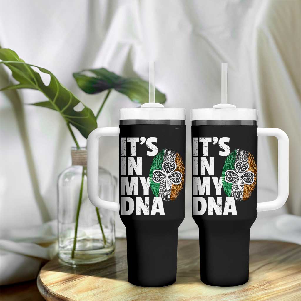 Funny Irish It's In My DNA Tumbler With Handle Ireland Fingerprint Flag