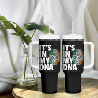 Funny Irish It's In My DNA Tumbler With Handle Ireland Fingerprint Flag