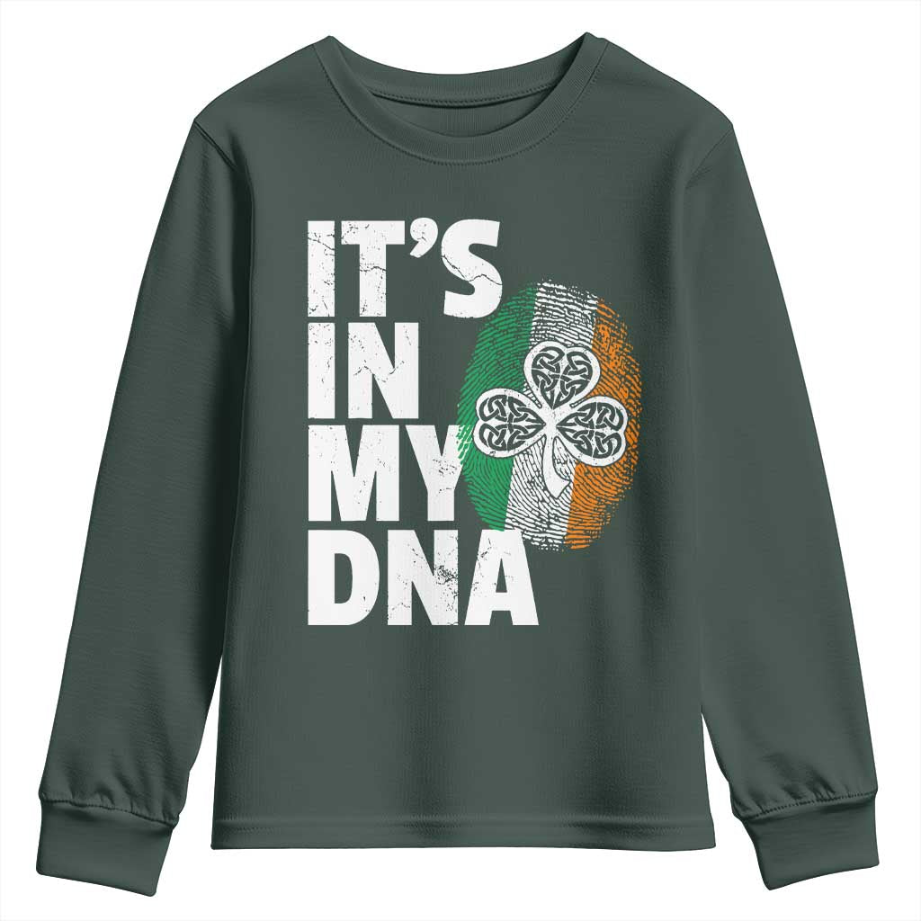 Funny Irish It's In My DNA Youth Sweatshirt Ireland Fingerprint Flag