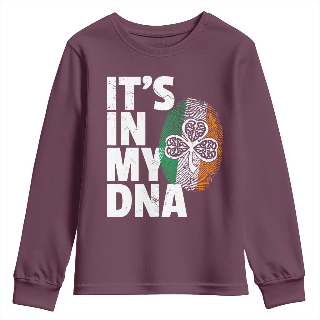 Funny Irish It's In My DNA Youth Sweatshirt Ireland Fingerprint Flag
