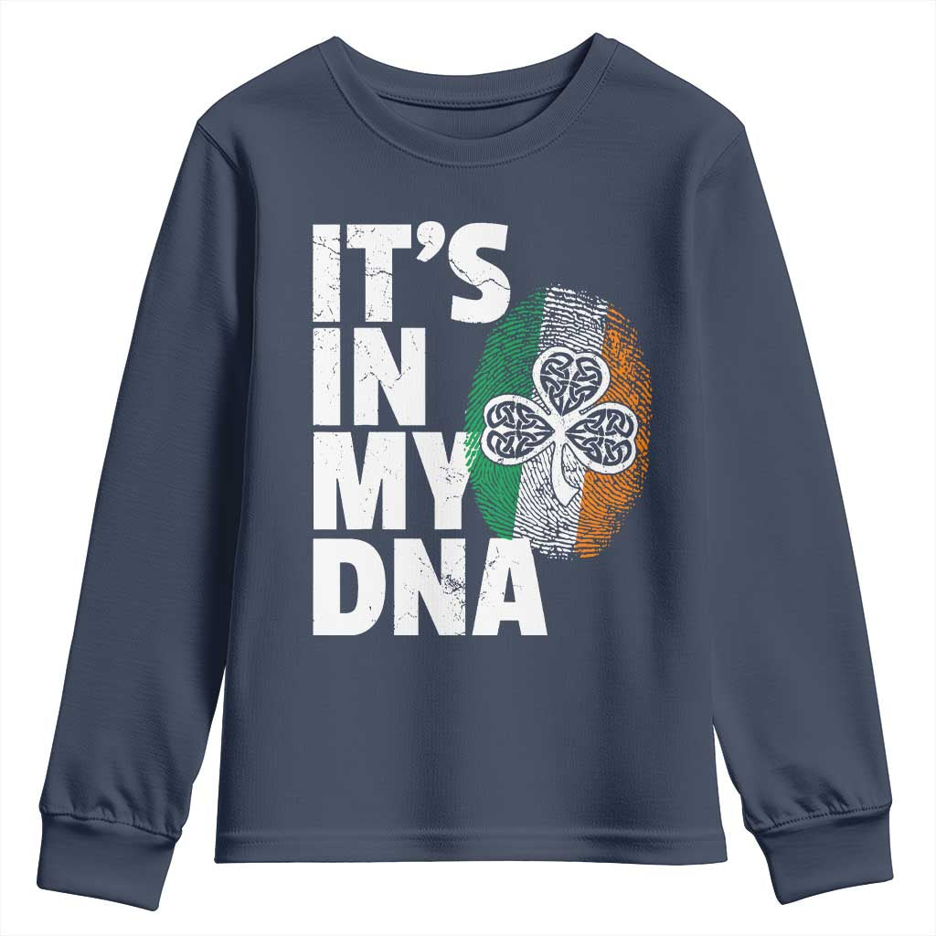 Funny Irish It's In My DNA Youth Sweatshirt Ireland Fingerprint Flag
