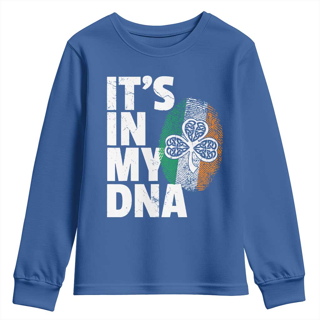 Funny Irish It's In My DNA Youth Sweatshirt Ireland Fingerprint Flag