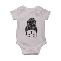 Ash Wednesday Messy Bun Ashes Cross Christian Religious Baby Onesie