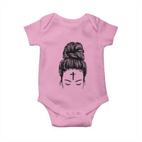 Ash Wednesday Messy Bun Ashes Cross Christian Religious Baby Onesie
