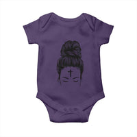 Ash Wednesday Messy Bun Ashes Cross Christian Religious Baby Onesie