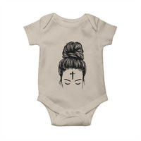 Ash Wednesday Messy Bun Ashes Cross Christian Religious Baby Onesie