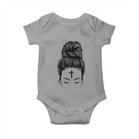 Ash Wednesday Messy Bun Ashes Cross Christian Religious Baby Onesie