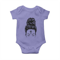 Ash Wednesday Messy Bun Ashes Cross Christian Religious Baby Onesie