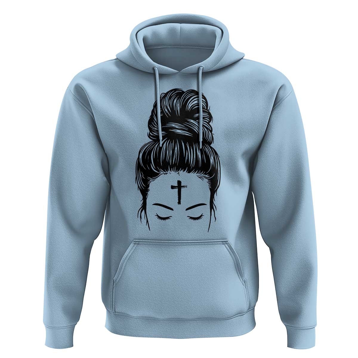 Ash Wednesday Messy Bun Ashes Cross Christian Religious Hoodie