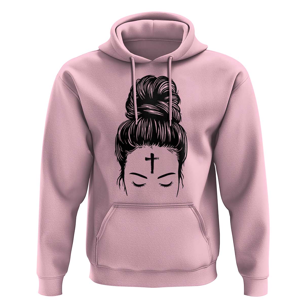 Ash Wednesday Messy Bun Ashes Cross Christian Religious Hoodie