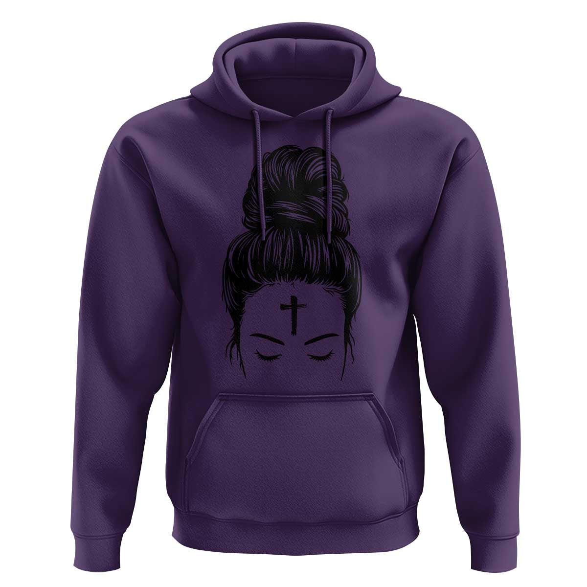 Ash Wednesday Messy Bun Ashes Cross Christian Religious Hoodie