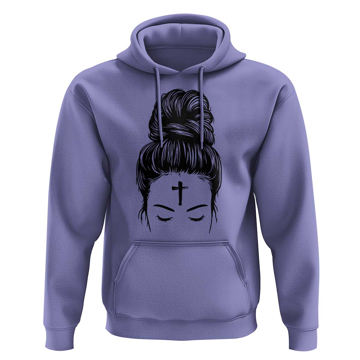 Ash Wednesday Messy Bun Ashes Cross Christian Religious Hoodie