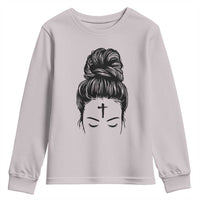 Ash Wednesday Messy Bun Ashes Cross Christian Religious Youth Sweatshirt