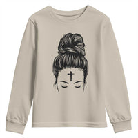 Ash Wednesday Messy Bun Ashes Cross Christian Religious Youth Sweatshirt