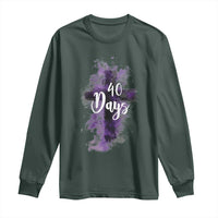 40 Days Christian Religious Long Sleeve Shirt Ash Wednesday Ashes Cross