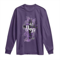 40 Days Christian Religious Long Sleeve Shirt Ash Wednesday Ashes Cross