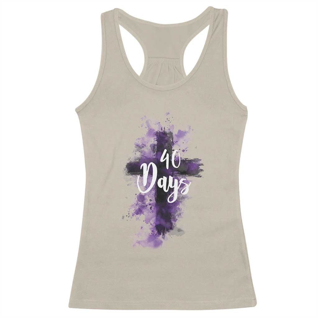 40 Days Christian Religious Racerback Tank Top Ash Wednesday Ashes Cross
