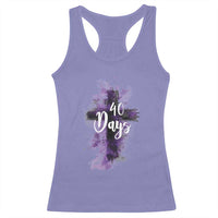 40 Days Christian Religious Racerback Tank Top Ash Wednesday Ashes Cross