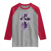 40 Days Christian Religious Raglan Shirt Ash Wednesday Ashes Cross