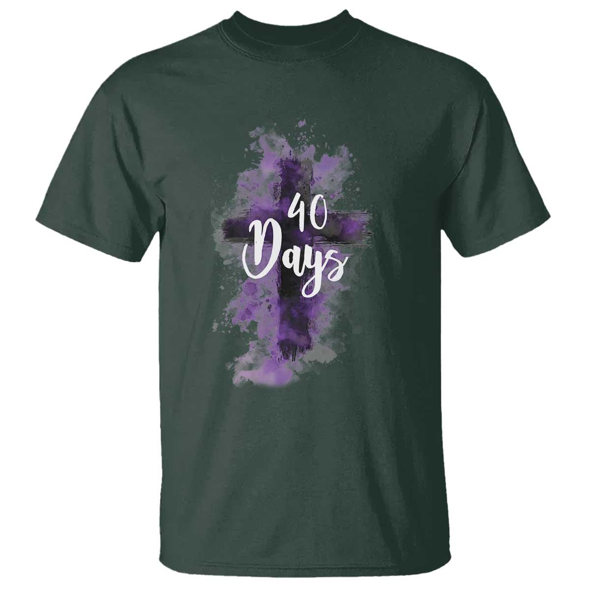 40 Days Christian Religious T Shirt Ash Wednesday Ashes Cross