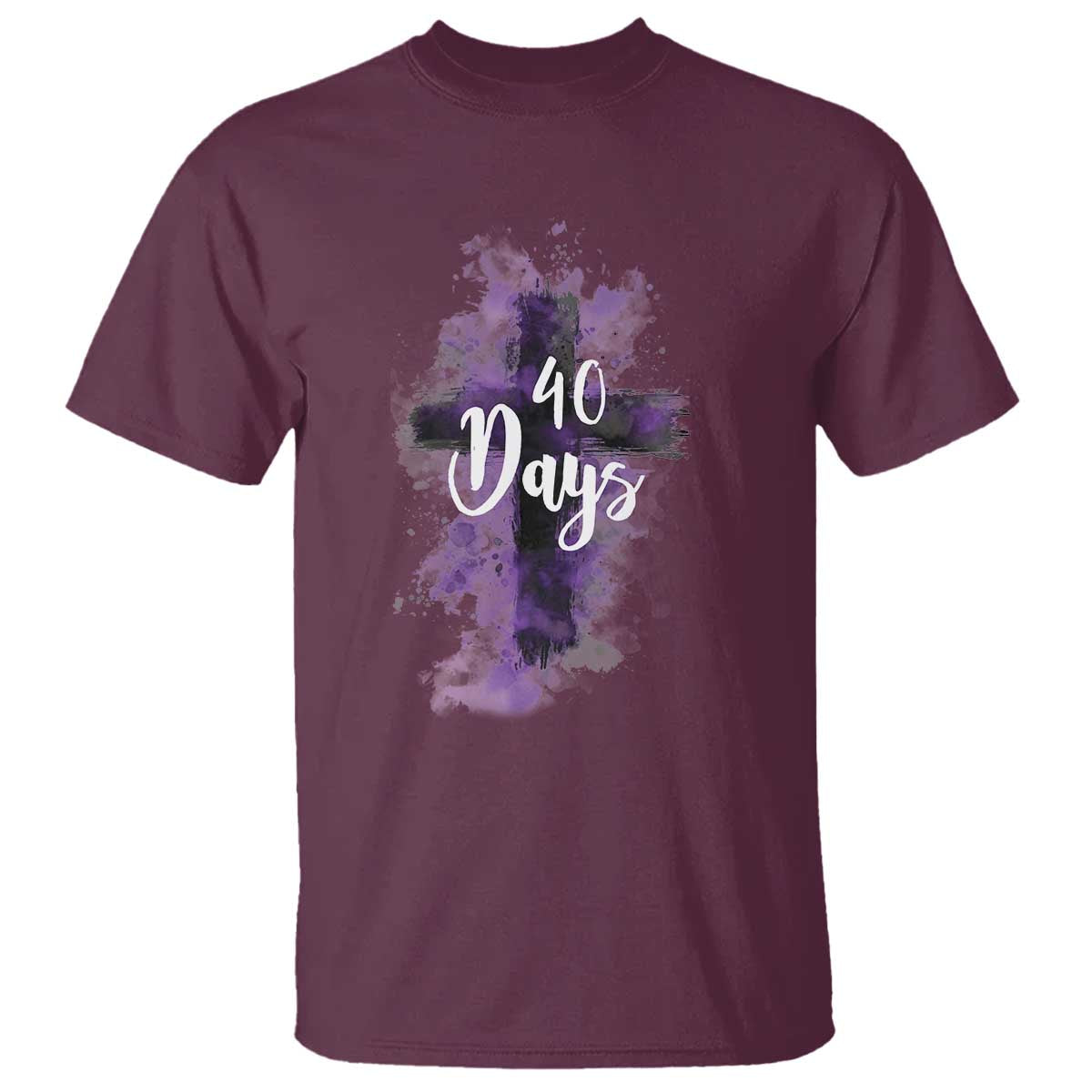 40 Days Christian Religious T Shirt Ash Wednesday Ashes Cross