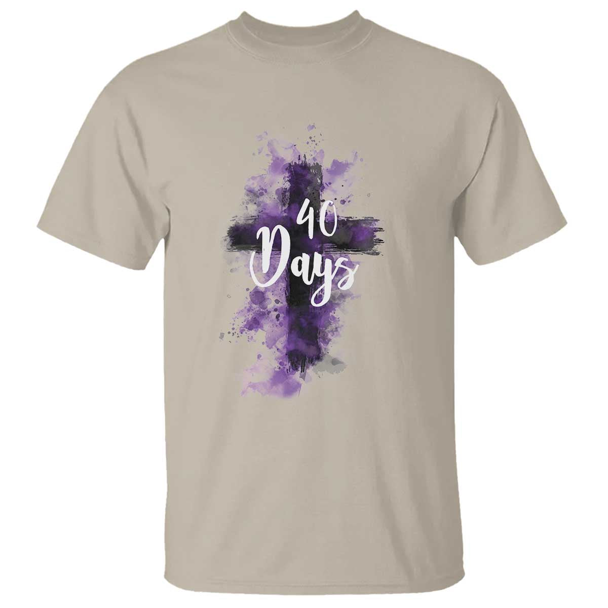 40 Days Christian Religious T Shirt Ash Wednesday Ashes Cross