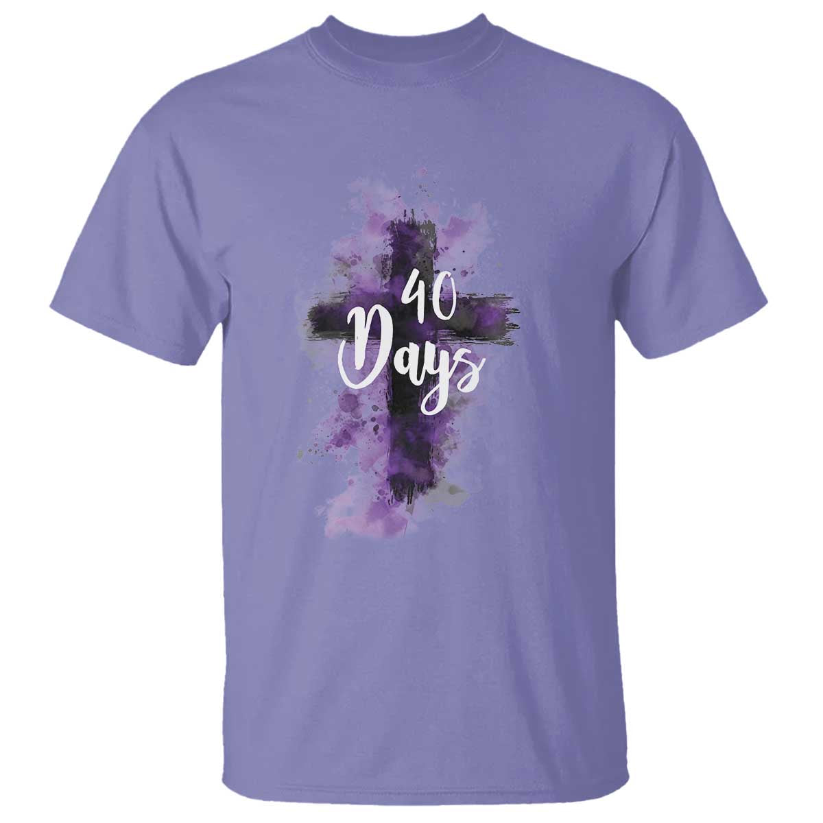 40 Days Christian Religious T Shirt Ash Wednesday Ashes Cross