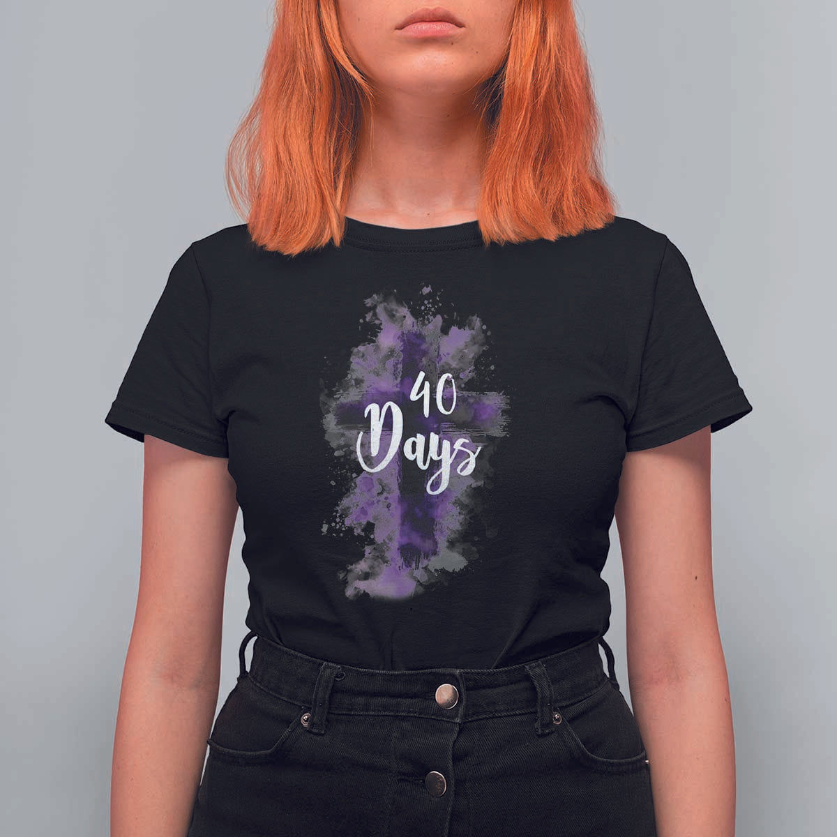 40 Days Christian Religious T Shirt For Women Ash Wednesday Ashes Cross