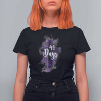 40 Days Christian Religious T Shirt For Women Ash Wednesday Ashes Cross